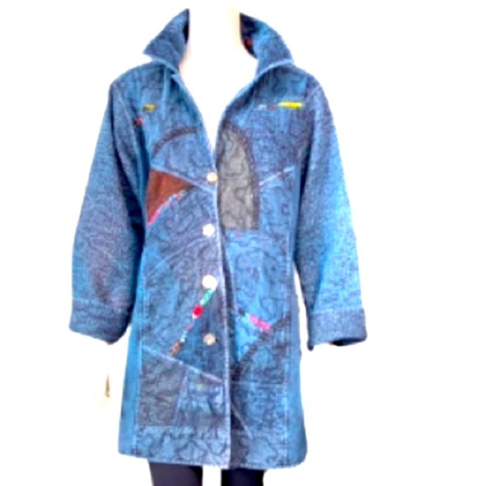 NEW Parsley & Sage Reversible Denim Fashion Tailored Jacket Size 1X